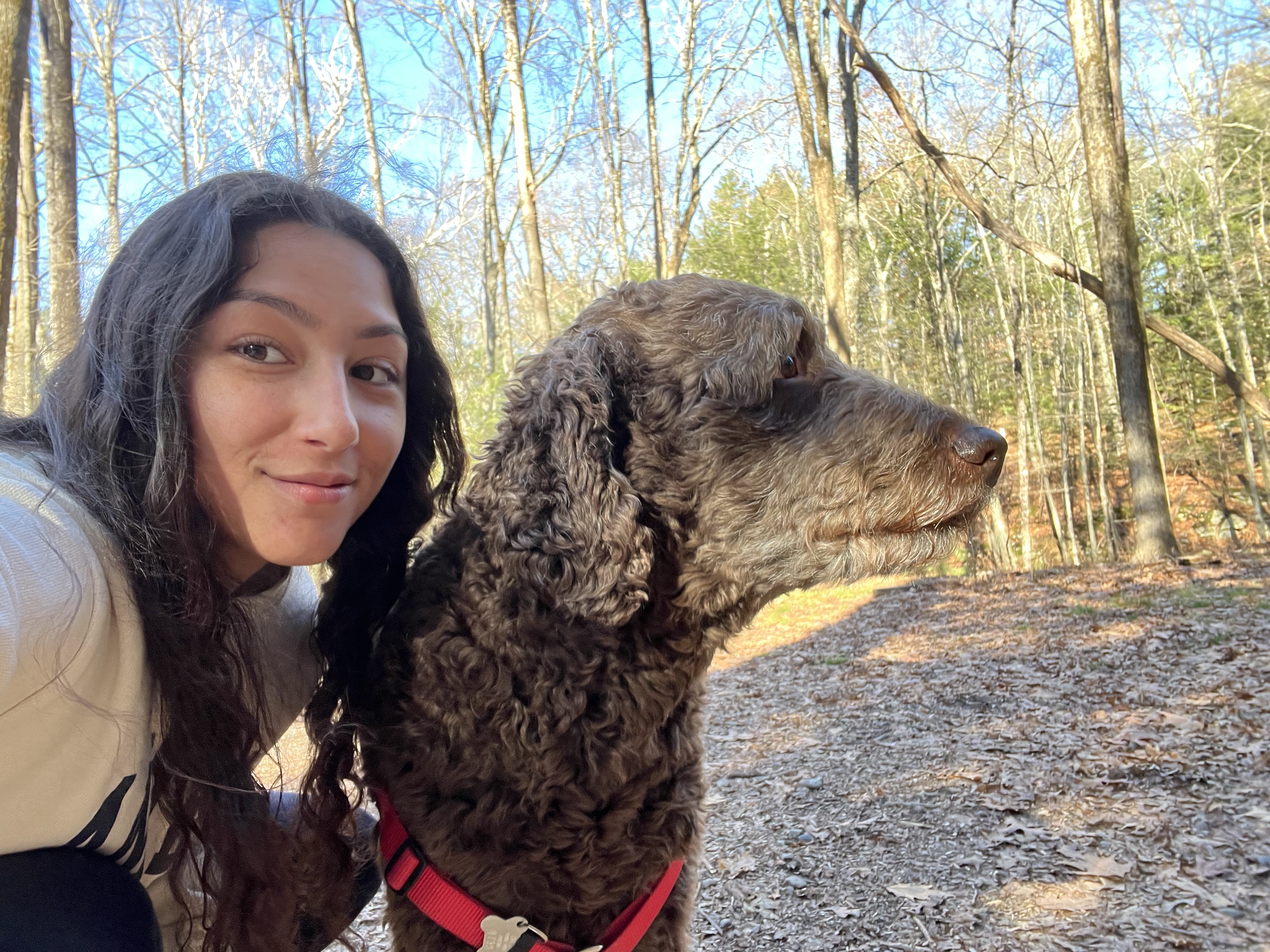 Rachel with a dog